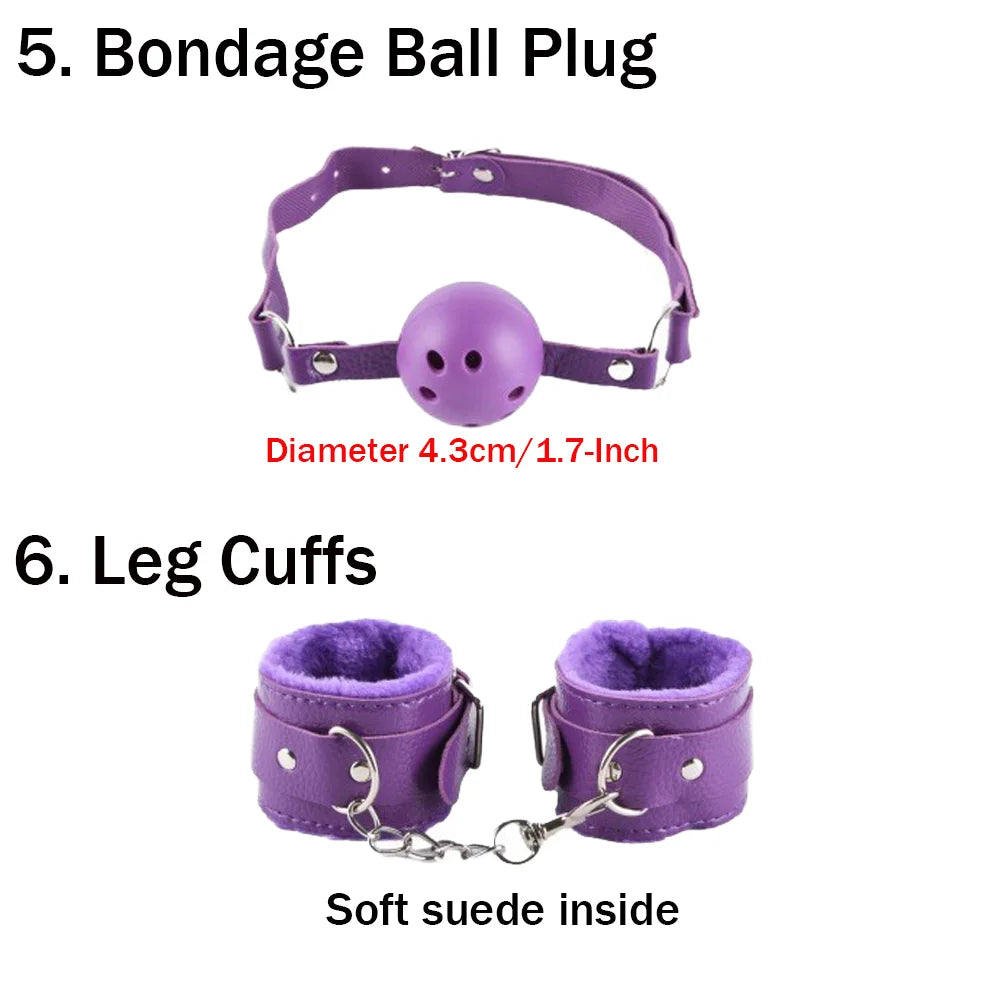 10Pcs Purple Bondage Kit