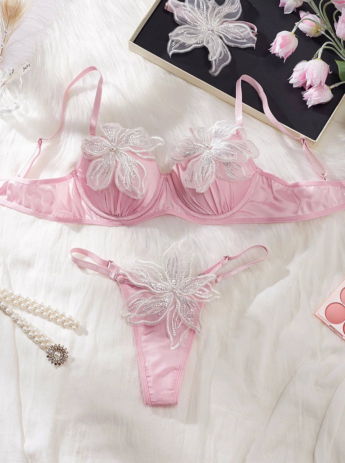 Exotic Flower Lingerie Set