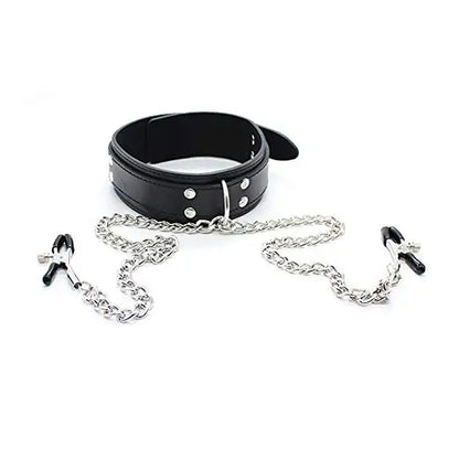 Bondage Collar Chain Nipple Clamps