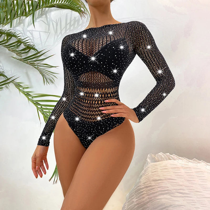 Knitted Fishnet Bodysuit