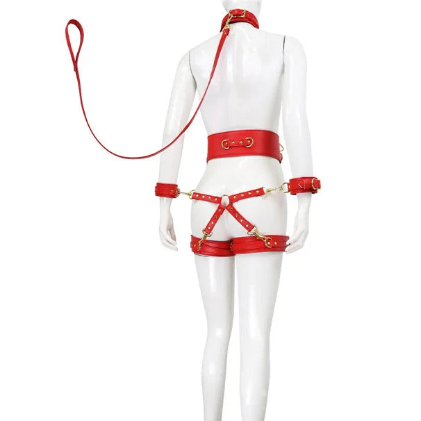 Bondage Set Restraint Collar & Cuffs & Waistband