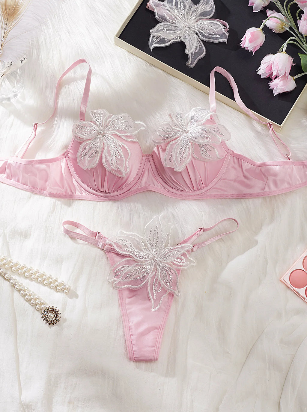 Exotic Flower Lingerie Set