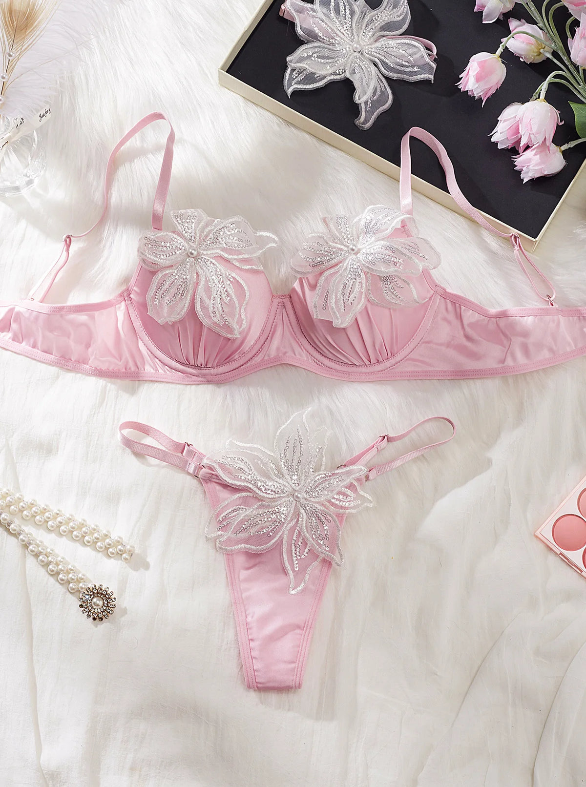 Exotic Flower Lingerie Set