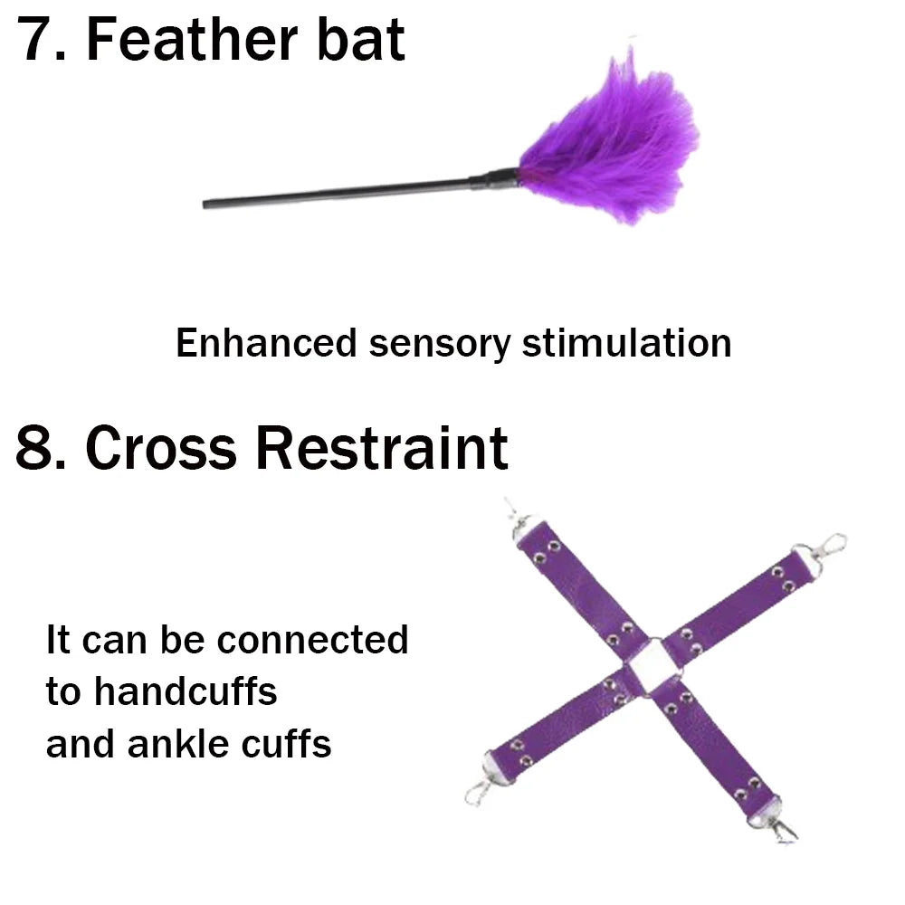 10Pcs Purple Bondage Kit
