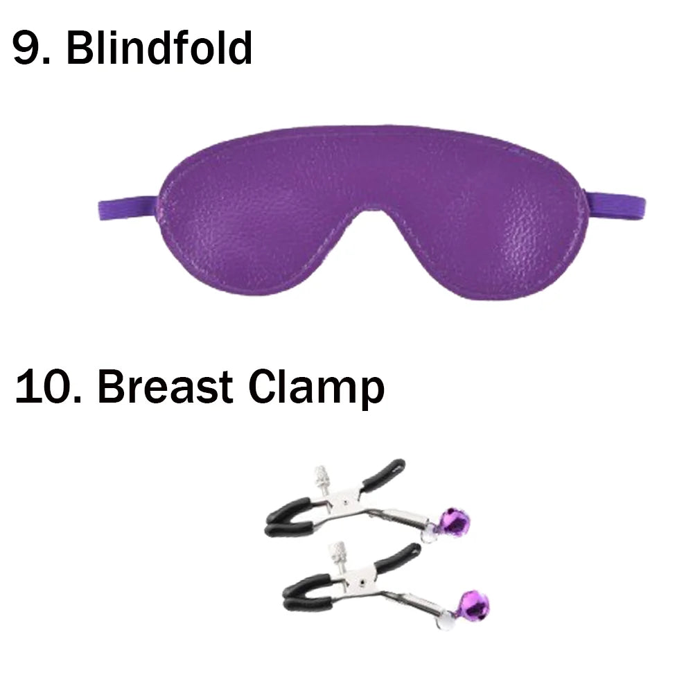 10Pcs Purple Bondage Kit