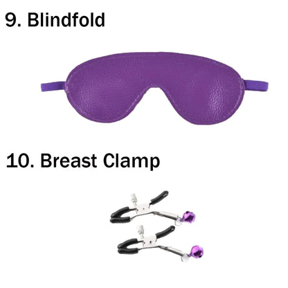10Pcs Purple Bondage Kit