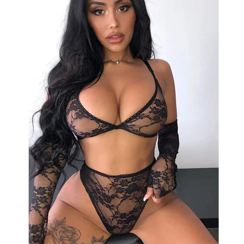 See-Through My Flowers Lingerie
