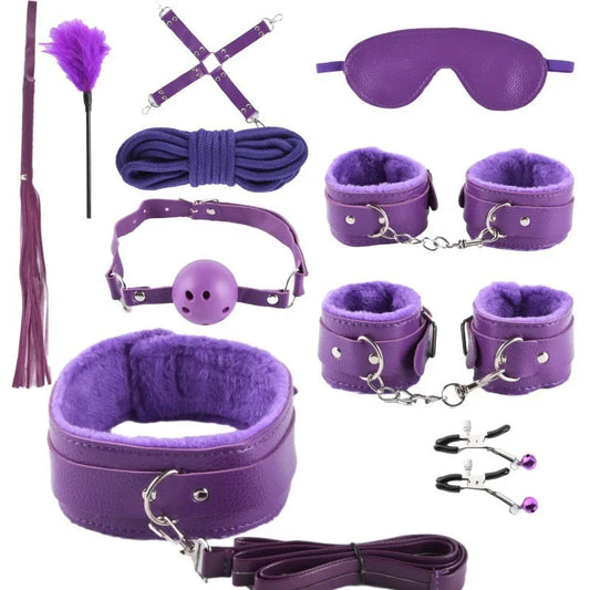 10Pcs Purple Bondage Kit